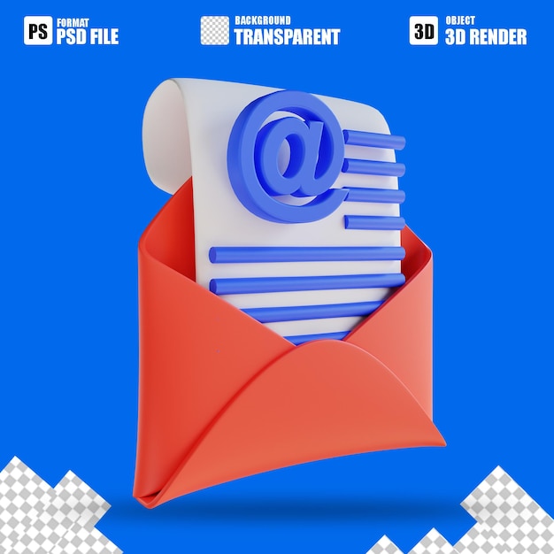 E-mail de ilustração 3d 2 para marketing digital