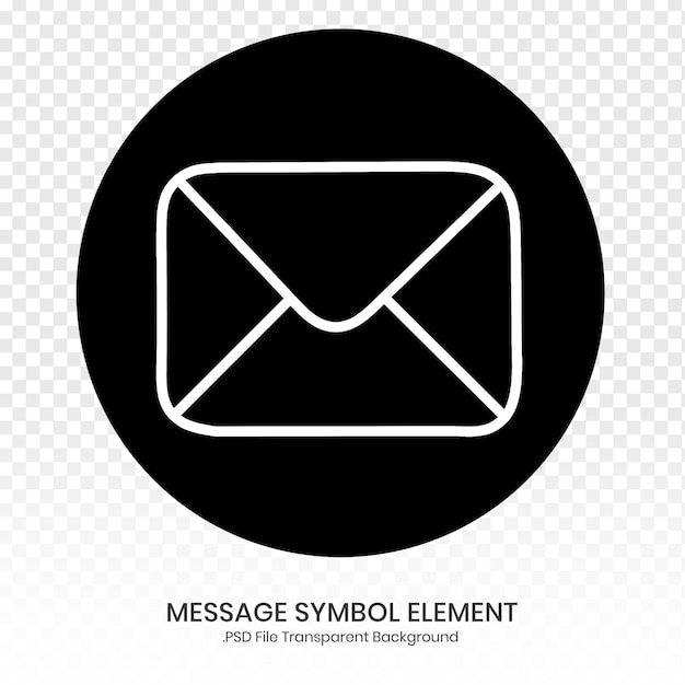 E-Mail-Icon-Element mit runden schwarzen Entwurfsvorlage
