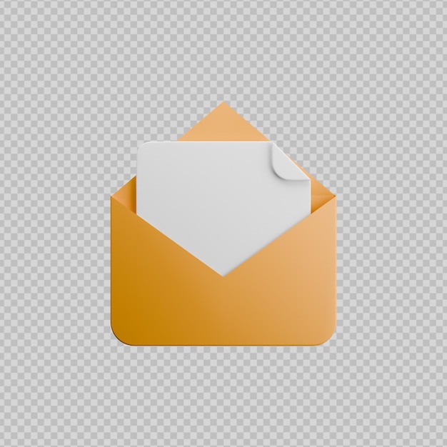 E-Mail-Ikonen-Illustration in 3D-Rendering