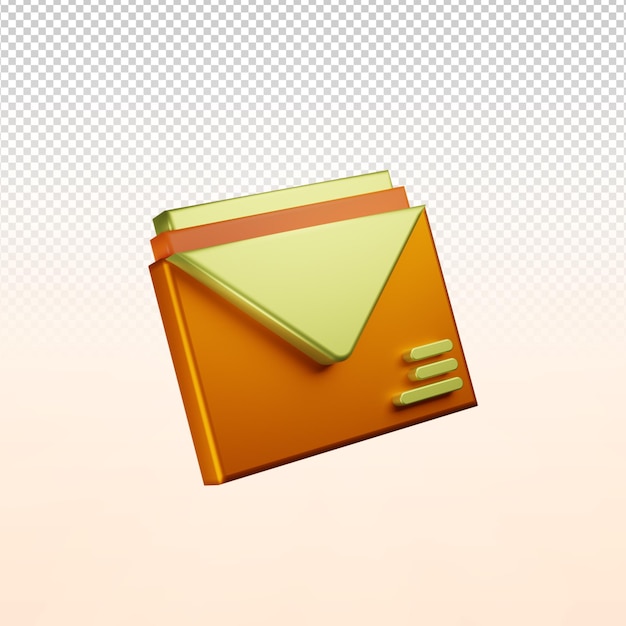 E-Mail-Knopf 3D-Rendering-Symbol