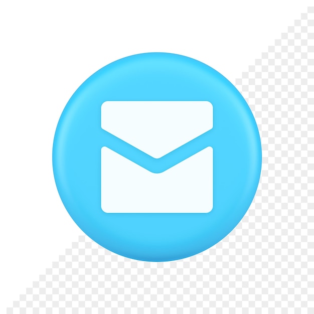 E-mail lettera messaggio in arrivo busta chiusa applicazione mobile pulsante 3d icona realistica