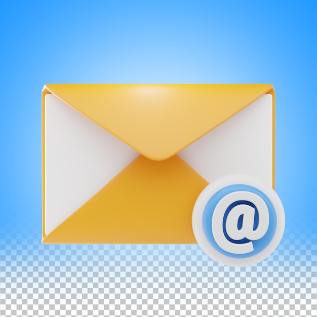 e-mail menzione icona 3D e illustrazione