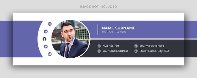 E-Mail-Signatur oder E-Mail-Fußzeile und persönliche Facebook-Cover-Designvorlage für soziale Medien