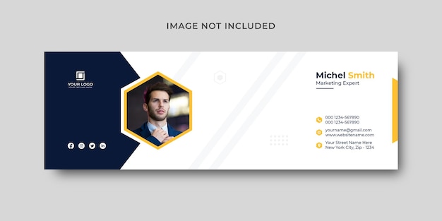 PSD e-mail-signaturvorlage und persönliches social-media-cover-design