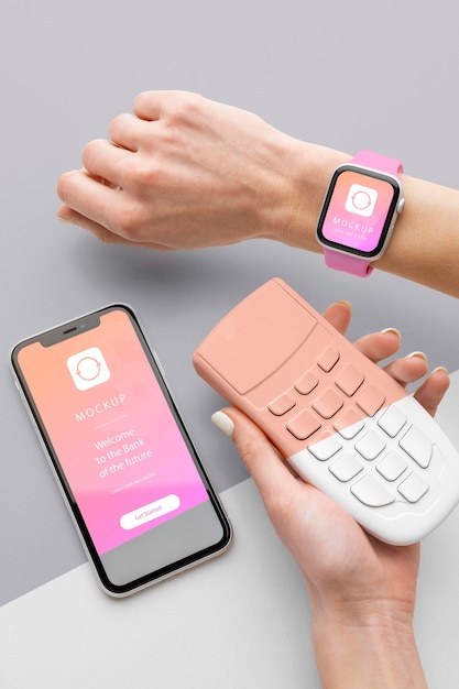 E-Payment-Mock-up mit Smartwatch