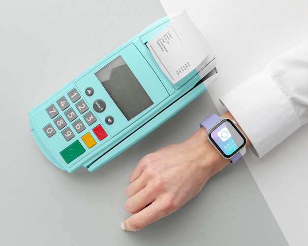 E-Payment-Mock-up mit Smartwatch