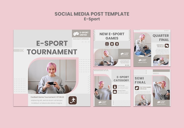 E-sport-social-media-post-set