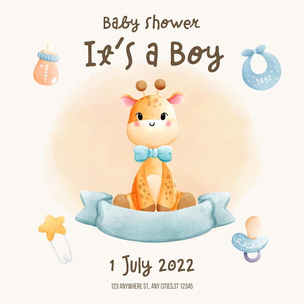 è un modello di invito per bambino doccia bambino ragazzo