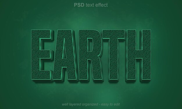 Earth 3d psd-texteffekte