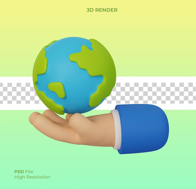 Earth day save world environment concept menschliche hände halten globus isoliert 3d render