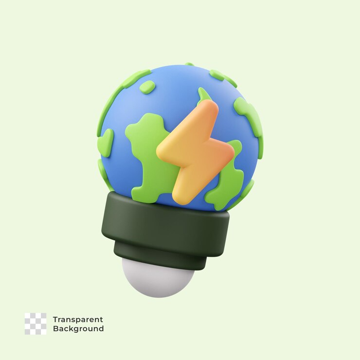 PSD earth energy 3d render icon illustration