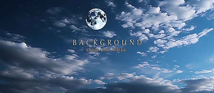 PSD earth in the blue sky with white clouds