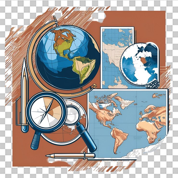 PSD earth science isolated on transparent background for educational and design projects