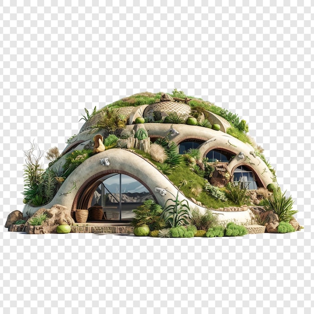 Earthship house isoliert auf transparentem hintergrund