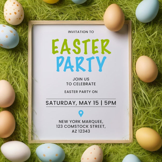 PSD easter day egg hunt celebration for social media post or flyer invitation