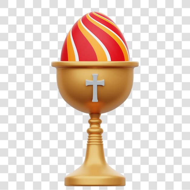 Easter Egg 3D-Rendering-Symbol Isolierter durchsichtiger Hintergrund