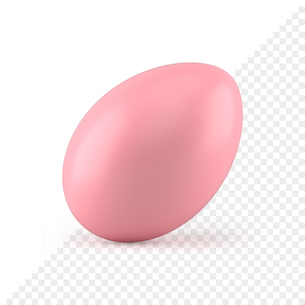 Easter pink egg glossy traditional festive holiday creative decor element 3d icon realistic