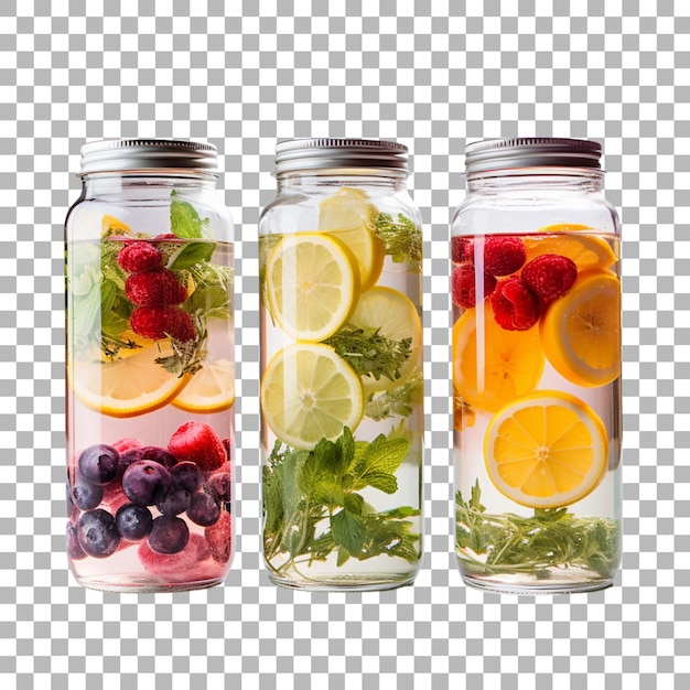 PSD eau infusée de fruits sur un fond transparent