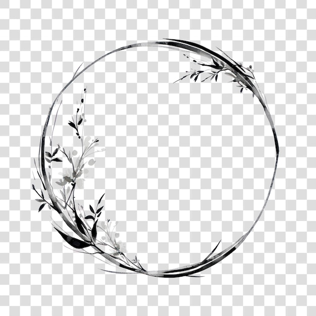 Ébauche du cercle de dessin du cadre ikebana en PNG