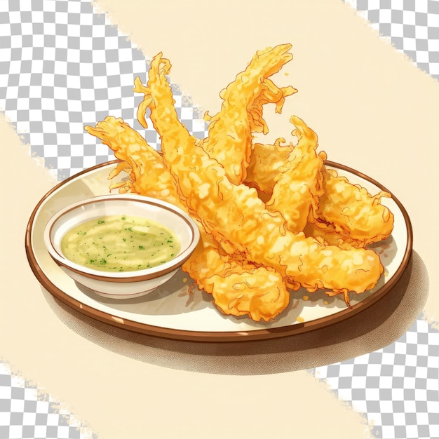 Ebi Tempura auf durchsichtigem Hintergrund