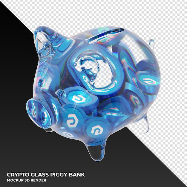 Ecash xec glass alcancía con crypto monedas ilustración 3d