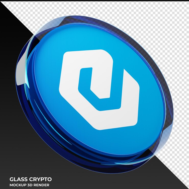 PSD ecash xec glass crypto coin ilustración 3d