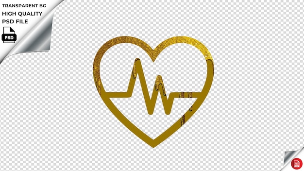 PSD ecg golden color melted paint psd transparent