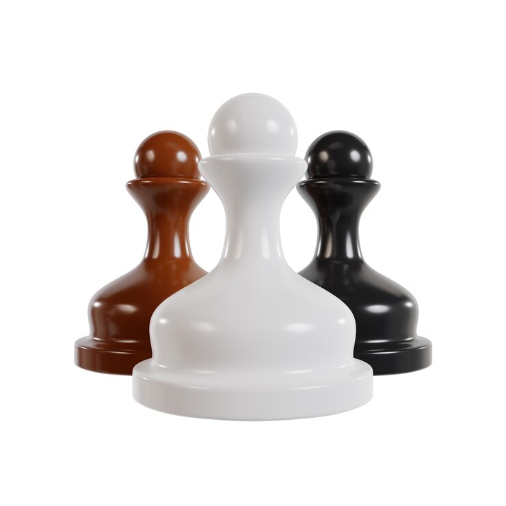 PSD échecs 3d isolé sur fond blanc avec chemin de découpage