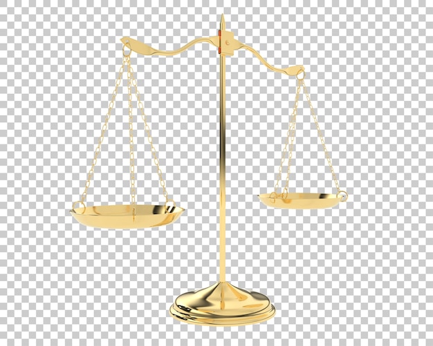 Échelle d'équilibre sur fond transparent illustration de rendu 3d
