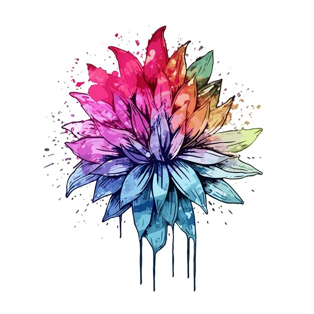 Echinacea aquarell-t-shirt-design grafik illustration aquarell png psd