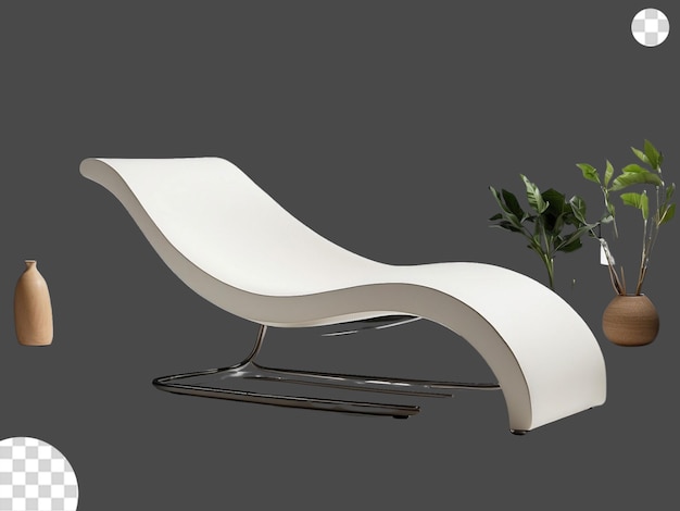 PSD echo curve chaise lounge png est transparent