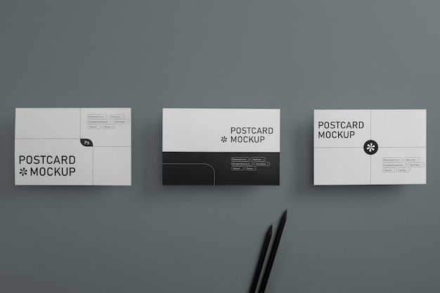 PSD echtes postkarten-mockup-design