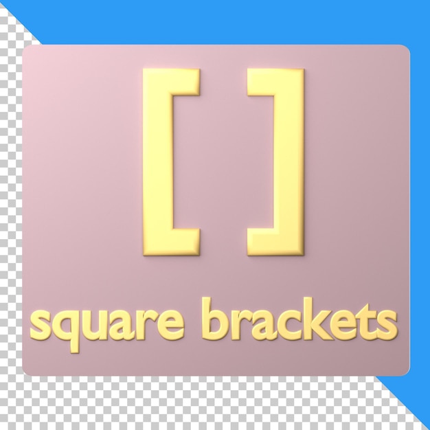Eckige klammern-symbol isoliert auf dem transparenten hintergrund