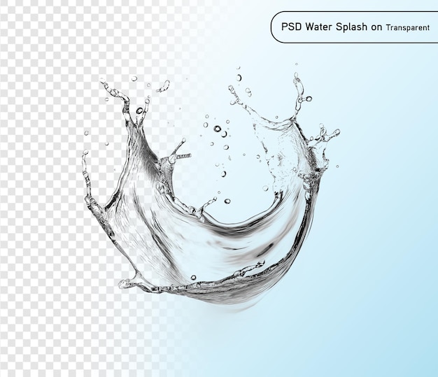 Éclaboussure d'eau bleue PSD et PNG isolés sur transparent