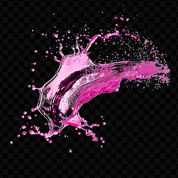 PSD une éclaboussure d'huile de ricin combinée à des étincelles roses magenta résultat effet de texture fluide art de collage y2k