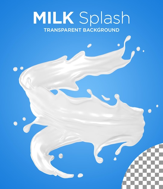 éclaboussure de lait réaliste sur fond bleu