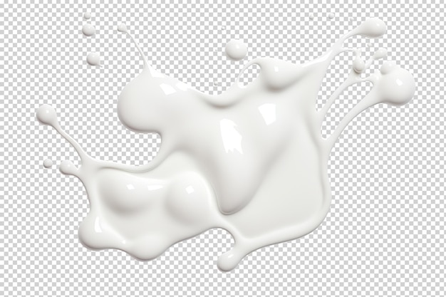 PSD Éclaboussure de peinture au lait ou blanche découpe sur transparent