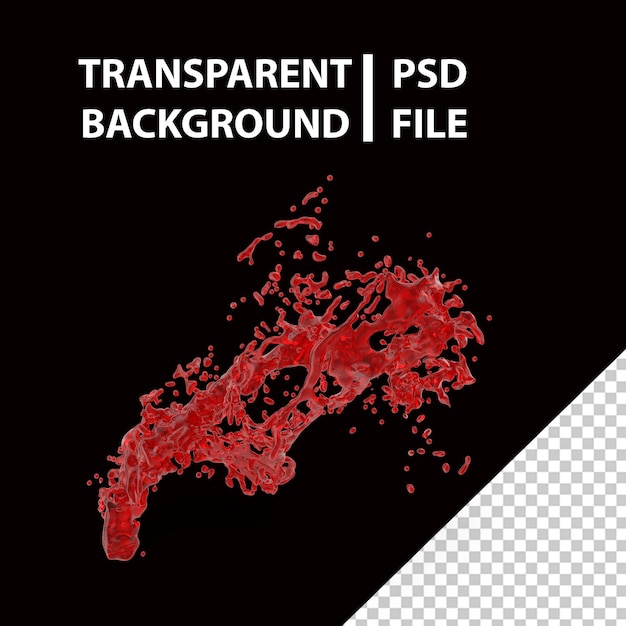 PSD Éclaboussure rouge png