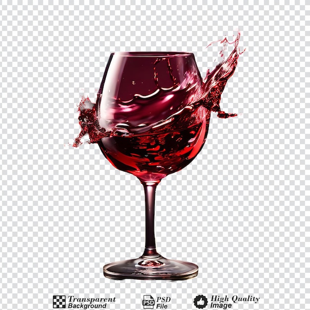 PSD Éclaboussure de vin rouge isolée sur un fond transparent