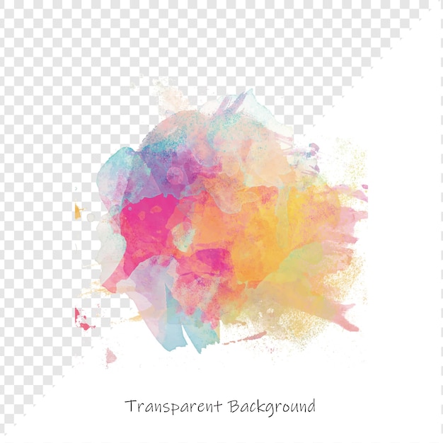 Des éclaboussures d'aquarelle colorées sur un fond transparent