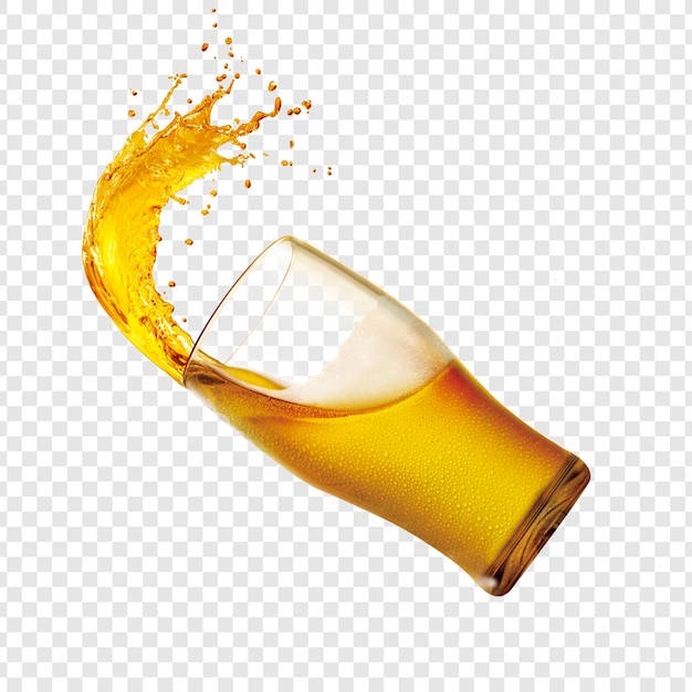 Des éclaboussures de bière dans le verre
