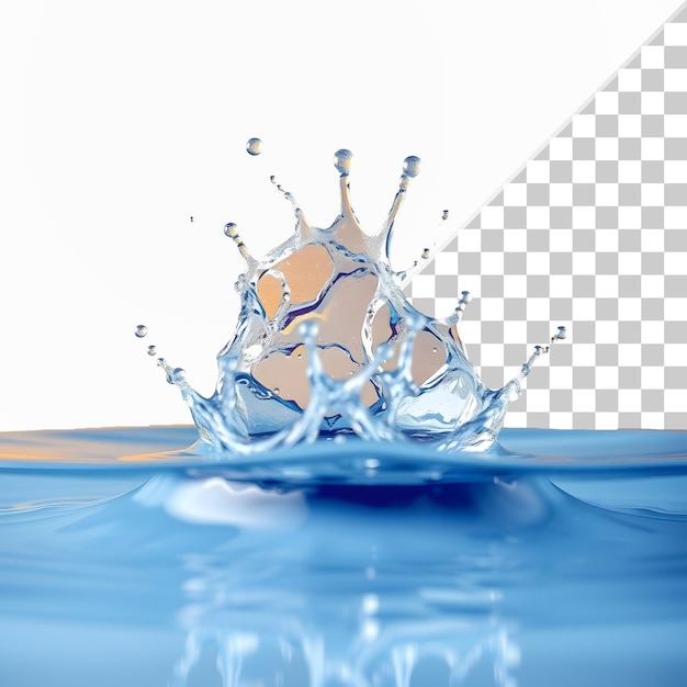 Les éclaboussures d'eau de la couronne sont transparentes.