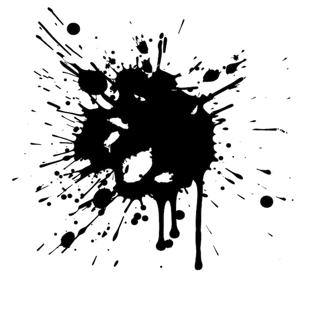 Des éclaboussures d'encre sur fond transparent