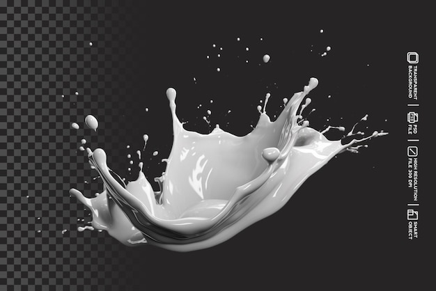 Éclaboussures De Lait Réalistes Ou Vague Avec Des Gouttes Et Des éclaboussures De Liquide Isolées Sur Fond Transparent