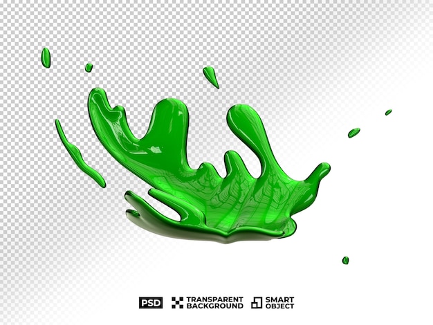 Des éclaboussures De Peinture Verte Psd 3d Réalistes éclabousses De Goutte Tourbillonnent Couleur Verte Sur Un Fond Transparent