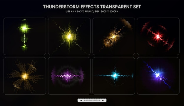Éclairs Réalistes Et Coups De Tonnerre D'effets D'orage