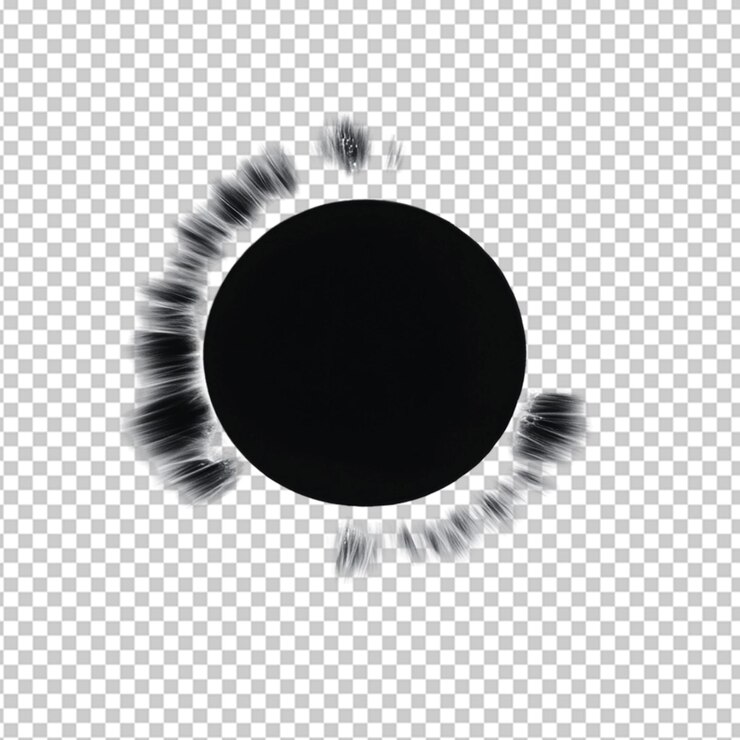 PSD eclipse solar inverso sobre un fondo transparente