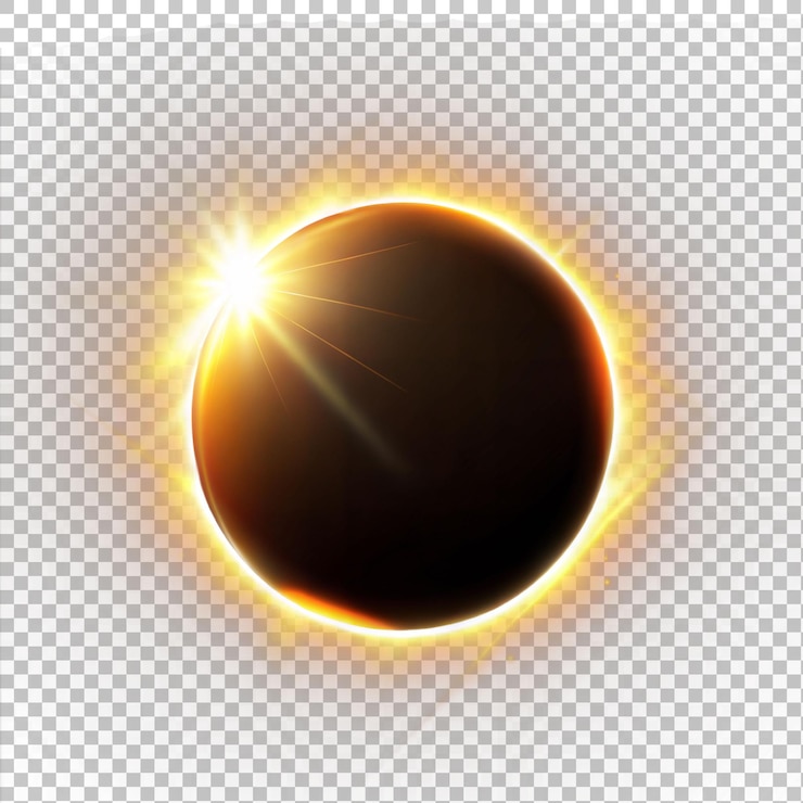 PSD eclipse solar total aislado en un fondo transparente generado por la ia