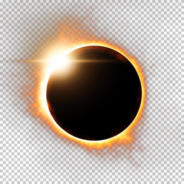 PSD eclipse solar total aislado en un fondo transparente png