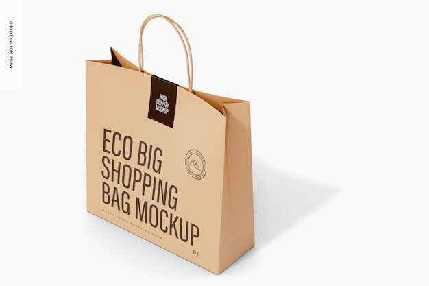Eco Big Shopping Bag Mockup, Prospettiva